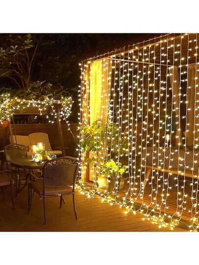1pc LED Curtain Light, 1.5m/4.92ft, 2m/6.56ft Waterfall Light, Wreath Light, Fairy Tale Light For Room Decor, Display Window, Garden, Wedding, New Year, LED Fairy Tale Light, Gift