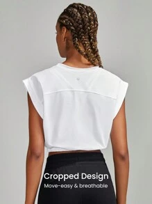 GLOWMODE Pima Cotton Cap Sleeve Cropped Tee Daily Casual Summer