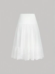 SHEIN MOD Ren trắng Lưới Váy - trắng - Xem 1