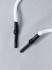 Manfinity Homme Men Striped Print Drawstring Waist Flap Pocket Cargo Shorts - Light Grey - View 7