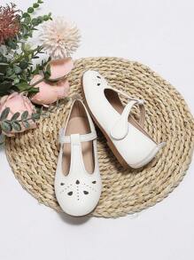 Girls' Summer British Style Hollow Out Performance Dance Shoes, White - White - View 2