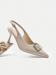 CUCCOO BIZCHIC Damenschuhe modische High Heels, vielseitig und für den täglichen Gebrauch im Frühling und Sommer geeignet, Urlaubsschuhe Sommer elegant alles passend, Geschäftlicher Lässig Business Chic Frühjahrsschuhe Frühlingsferien Ostern - Aprikosenfarben - Übersicht 8