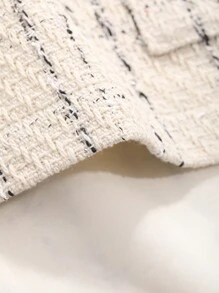 FRIFUL Áo khoác chui đầu không tay cổ chữ V màu tương phản dành cho nữ, dáng vừa vặn - trắng - Xem 8