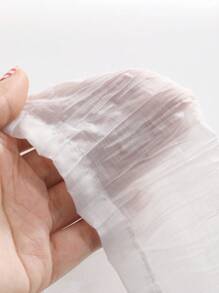 DAZY Của phụ nữ Màu thuần Lưới Bán tuyệt đối Áo sơ mi - trắng - Xem 8