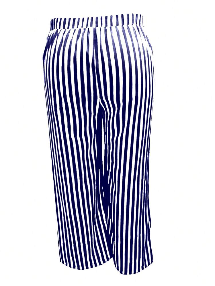 Women's Striped Pocket Trousers Fall Cloth For Women