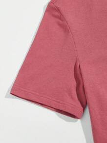 GENTILAND 男款純色v領針織短袖t恤 - 彩色 - 查看 3