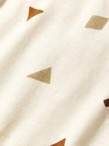 Cozy Pixies Baby Girl Solid Color Knitted Soft Round Neckline Short Sleeve Dress Set With Cinched Waist - Brown - View 8