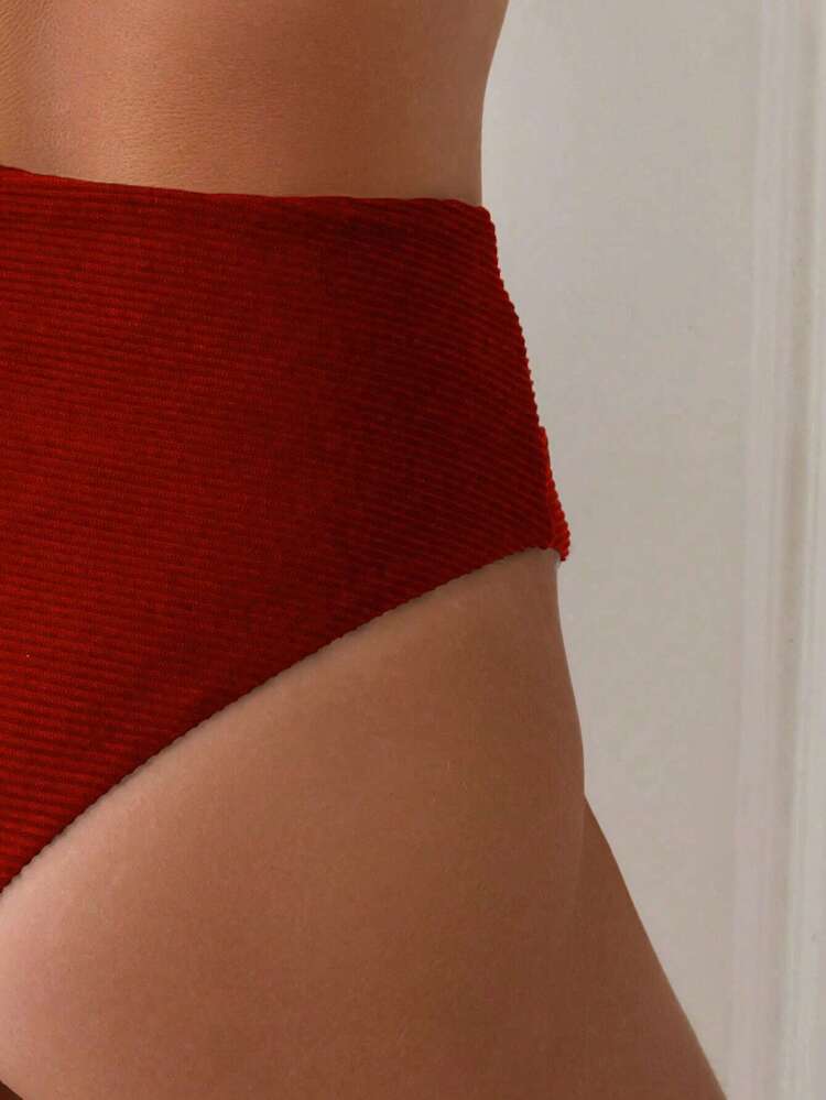 Summer Women's Solid Color Knotted Bikini Bottom