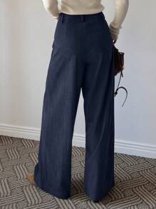 DAZY Women's Loose Fit Thick Corduroy Wide Leg Pants, Casual Street Style, Autumn/Winter