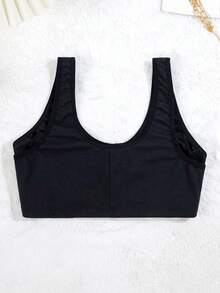 حمالة صدر نسائية بقفل أمامي بأسلوب سترة للأحجام الكبيرة - الأسود - مشاهدة 2