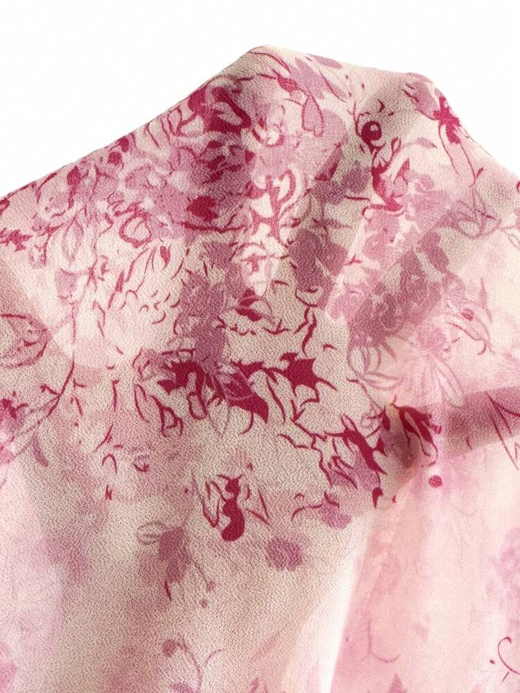 Women's Three-Tier Ruffle Trim Floral Print A-Line Halter Dress