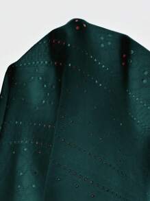 SHEIN Frenchy Contrast Lace Scallop Trim Peplum V Neck Tank Top Summer Green Casual Christmas - Dark Green - View 8