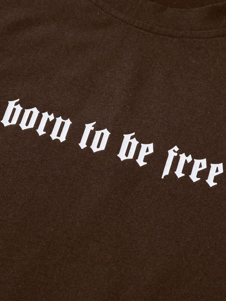 Men's Plus Size Character & Letter Printed T-Shirt