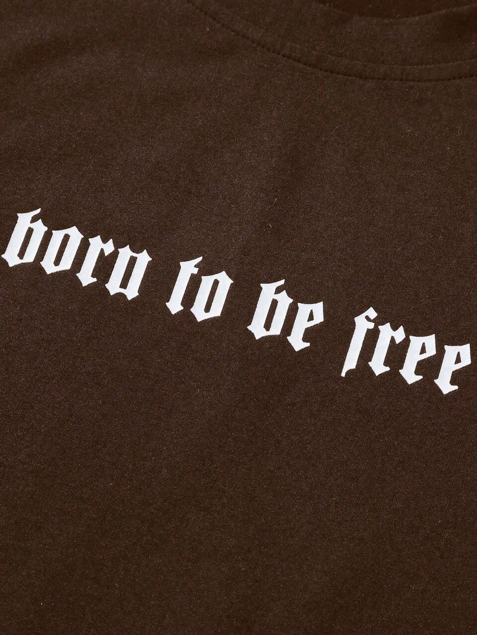 Men's Plus Size Character & Letter Printed T-Shirt
