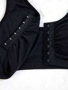 حمالة صدر نسائية بقفل أمامي بأسلوب سترة للأحجام الكبيرة - الأسود - مشاهدة 3