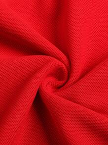 Manfinity Homme Nam Chặn màu Ngắn tay Áo polo - Đỏ - Xem 3