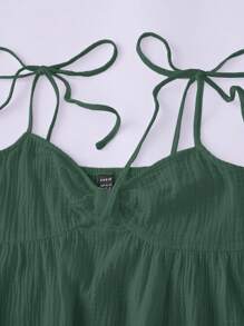 Soleia 女士結綁針織細肩帶連身裙 - 墨綠色 - 查看 4