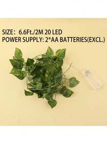 1入綠色人造常春藤葉藤蔓植物,搭配銅線led串燈,電池供電,適用於房間、臥室、庭院裝飾,春季節慶氛圍 - 黃色 - 查看 11