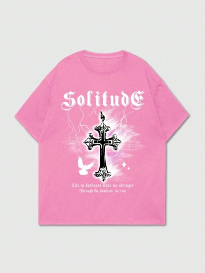 Street Life T-shirt graphique croix pour hommes Y2k pour Halloween, école