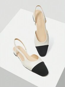 MOTF PREMIUM 拼接舒适女士平底鞋度假鞋，适合夏季、春假和复活节 - 米色 - 查看 7