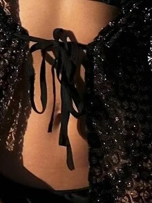 Của phụ nữ Viễn cảnh Ngắn tay Mở Mặt trước áo Đầm - màu đen - Xem 4