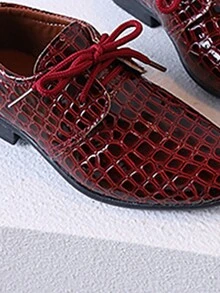 Thiếu niên Con trai Đúng mốt Pointed Toe Lace-up Giày phẳng , Thoải mái , Nhẹ , - Đỏ - Xem 5