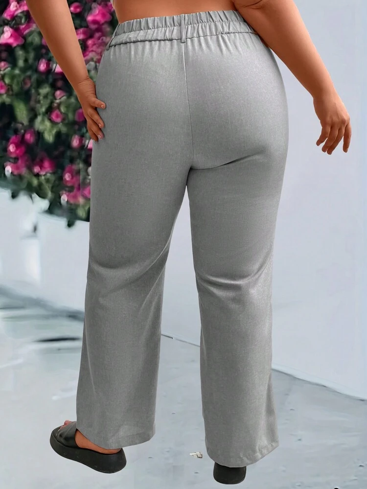 Women's Plus Size Solid Color Trousers Fall Cloth For Women