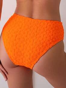 SHEIN Swim Ensemble de bikini séparé en jacquard de couleur unie pour femme, ajouré, col licou, plage d'été