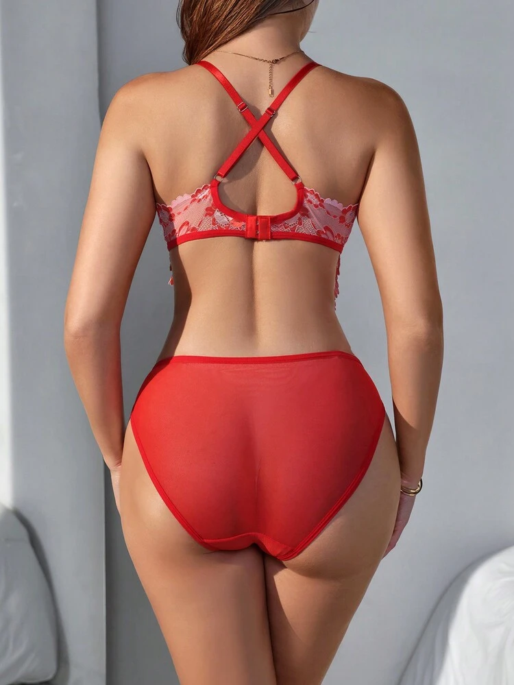 Women's Floral Lace Sexy Lingerie Set