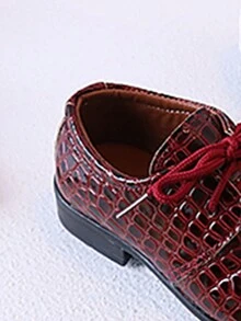 Thiếu niên Con trai Đúng mốt Pointed Toe Lace-up Giày phẳng , Thoải mái , Nhẹ , - Đỏ - Xem 3