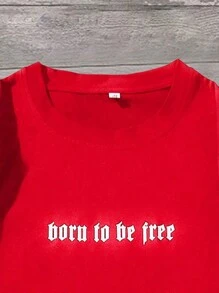 Manfinity EMRG Men's Plus Size Character & Letter Printed T-Shirt - Red - View 4