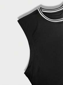 Manfinity Dauomo Débardeur À Rayures Col Rond Pour Homme - Noir - Voir 3