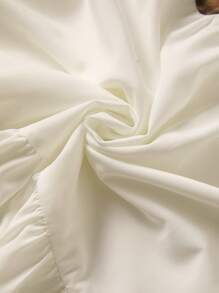 Flirla Vestido Largo Impreso Elegante De Talla Grande Con Escote Cuadrado, Dobladillo Con Volantes Y Silueta De Línea A