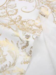 Camisa De Manga Larga Completa Para Hombres Con Estampado Completo - Dorado - View 5