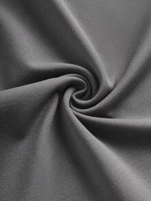 SHEIN 青少女寬鬆寬腰帶寬腿褲 - 灰色 - 查看 3