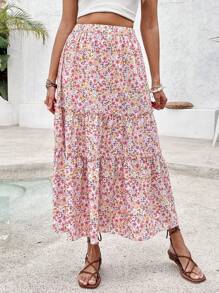 Breezaya Women's Printed Skirt Maxi Vacation Beach Outfit