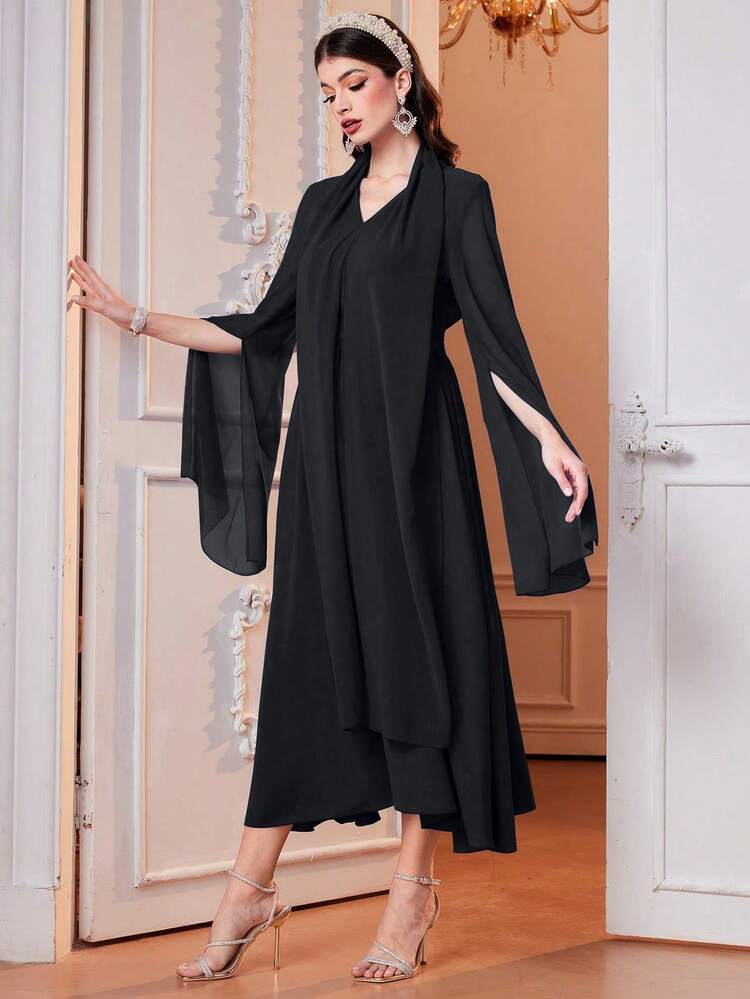 Women's Split Sleeve Loose Style Dress Long Evening Dresses Fall Cloth For Women