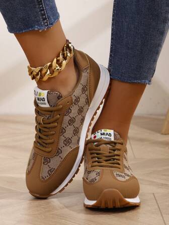 2025 Autumn Fashionable Ladies' Sports Shoes, Non-Slip And Comfortable, Old Flower Style, Women's Casual Athletic Chunky Sneakers, New Arrival For Spring And Summer 2024