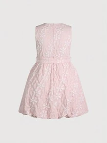 SHEIN Unity Vestido De Talla Grande Sin Mangas Con Patrón En Relieve Y Cuello Redondo - Rosa - Ver 2