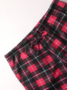 Manfinity Homme Men's Plus Size Waist Tie Plaid Jogger Pants