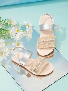 Sandales plates de plage style casual avec boucle pour filles, nouvelle arrivée d'été
