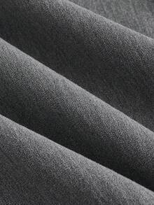 SHEIN MOD 女士低腰a字中長款西裝裙,前後割縫設計 - 深灰色 - 查看 3