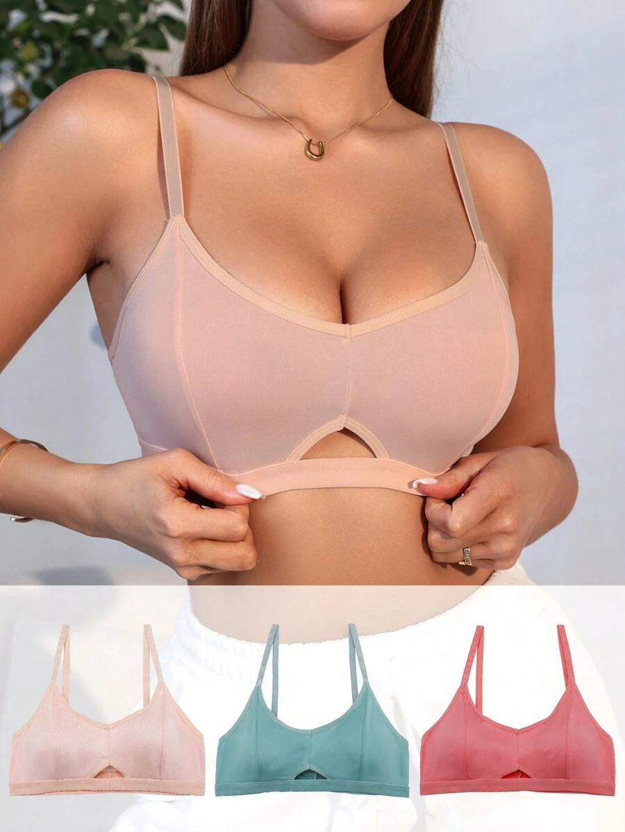 Reggiseno In Colore Unito Di Donne Hollow Out - Multicolore - Visualizzare 1