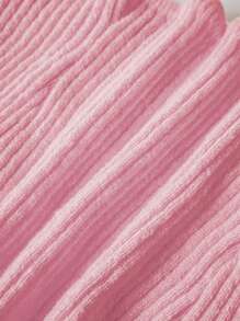 SHEIN Unity Solid Color Knitted Ribbed Tie Back Halter Top - Pink - View 4