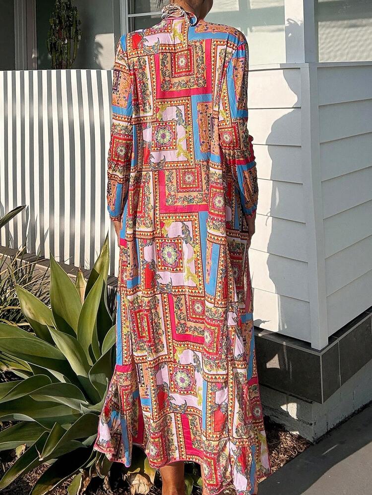 Summer Women's Floral Printed Halter Neck Separated Bikini Set