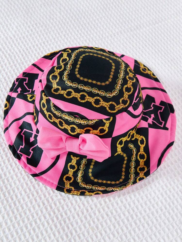 Baby Girls' Vintage Plaid Pattern Sleeveless Dress With Bowknot And Hat Casual Outfit