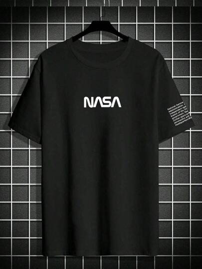 Manfinity Homme Tricou cu imprimeu casual pentru bărbați mărimi plus