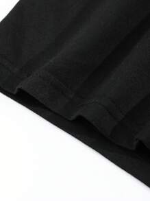 Manfinity Homme 男士宽松彩色树懒和口号图案短袖休闲 T 恤，外出，男友礼物 - 黑色 - 查看 6