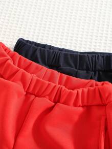 SHEIN 4 Stücke/set Junge Jungen Niedliche Transport-druck Kurzarm-t-shirts Und Shorts Outfits, Leicht, Atmungsaktiv, Bequem, All-match, Geeignet Für Sommer
