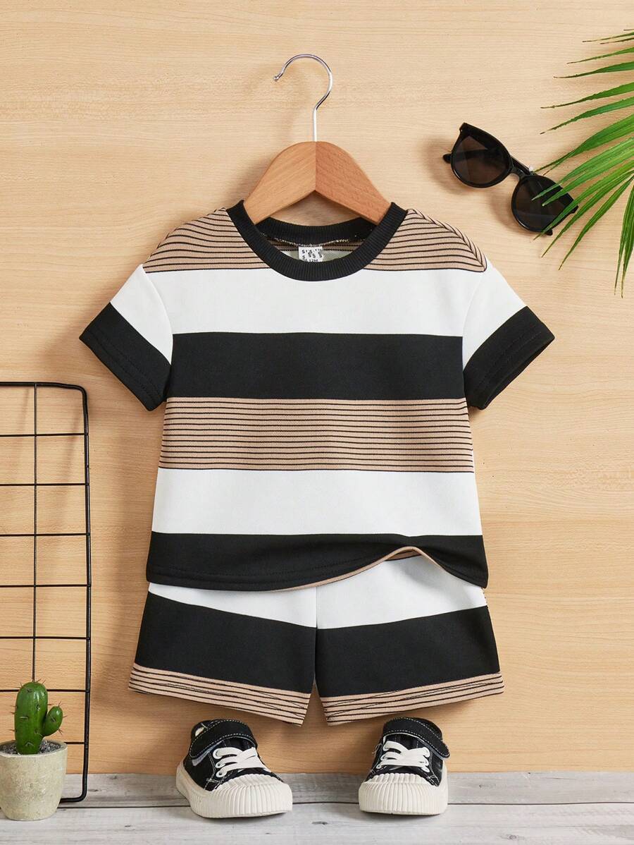 SHEIN Leap Crew Set Bayi Laki-Laki - MultiWarna - View 1